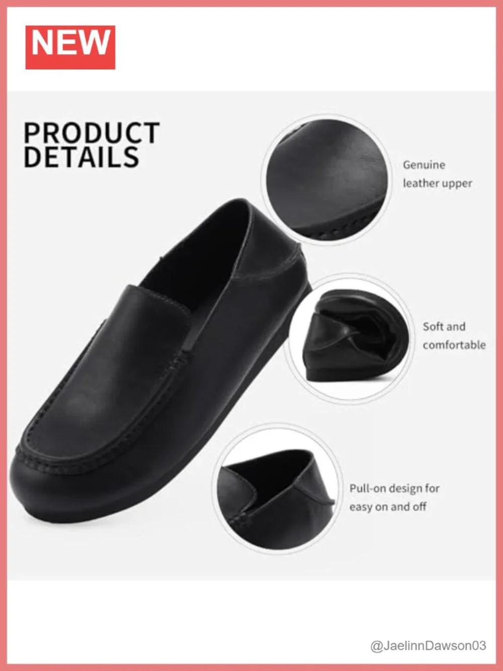 Lightweight Slip On Flat Shoes, Comfortable Leather Loafers for Women, Work &